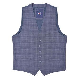 Lambretta Mens Bradley Checked Vest / Slate